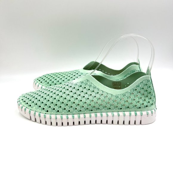 Ilse Jacobsen Hornbaek Tulip 139 Mint Green Perforated Slip On Sneakers Shoes 41 - Picture 6 of 14